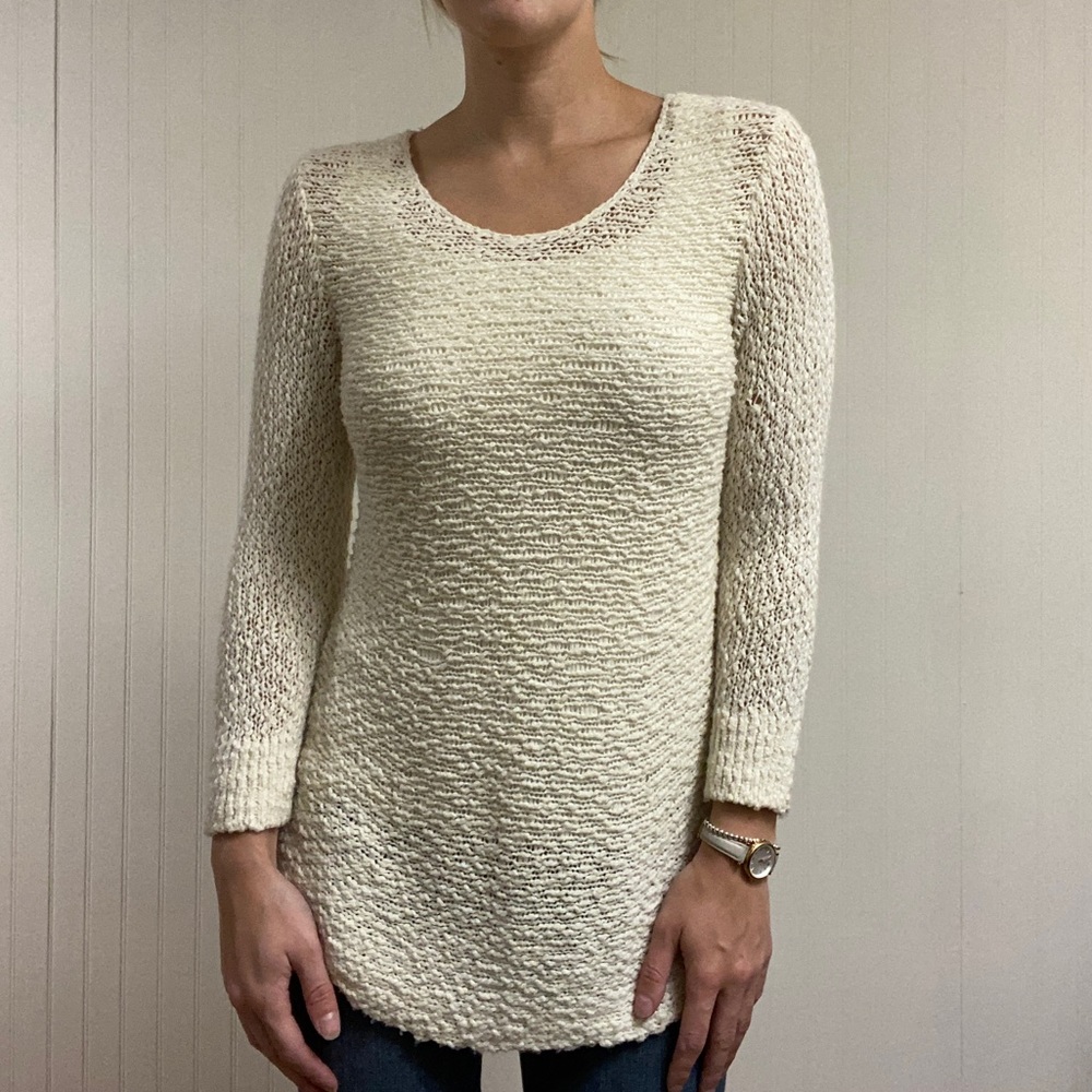 Club Monaco Italian Yarn Cream Knit Sweater